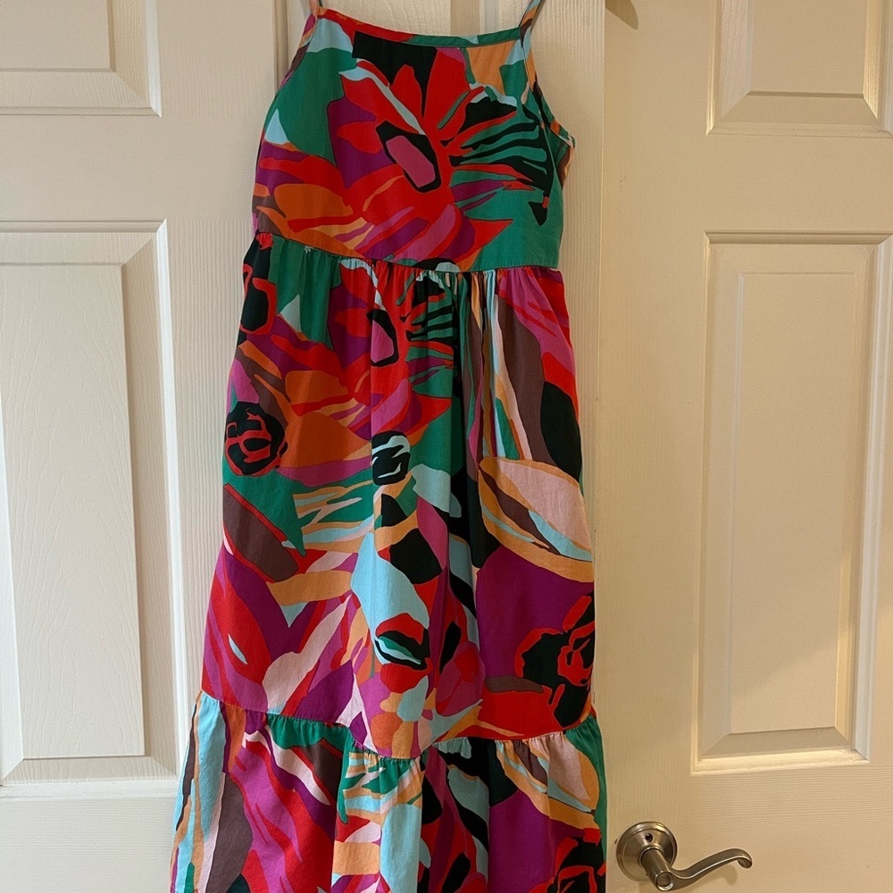 Colorful Floral Maxi Dress Gap Size 12 - Picture 4 of 5